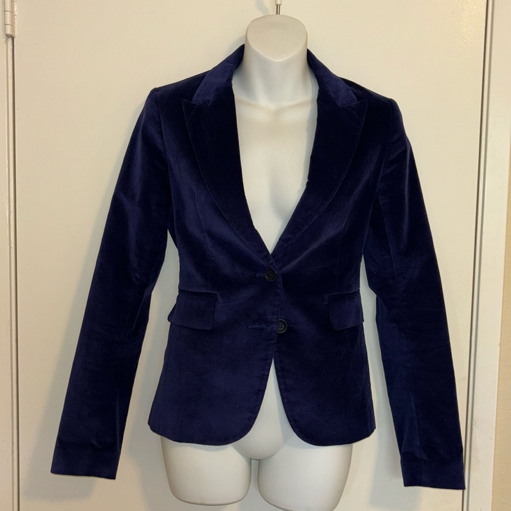 Theory Blue Velvet Double-button Blazer